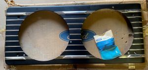 HEADLIGHT BEZEL, black paint with attaching parts