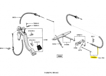 Emergency Brake Cable PAIR, Rear- NEW