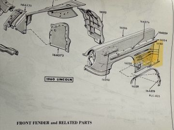 Molding, Ornament Front Fender Spear- NOS