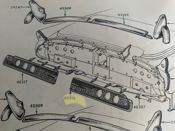 Molding Ornament Lower Back Panel- Rear Grille - RH