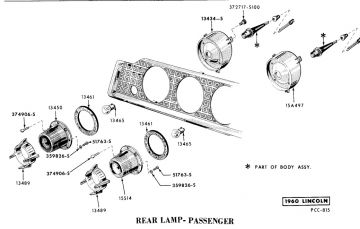Bezel, Parking or Tail Lamp Light Door Crown- NOS