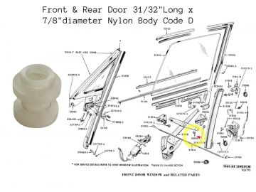 Window Regulator Roller, Large- NEW