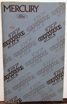 1976 Mercury Capri II Owner Manual- OEM