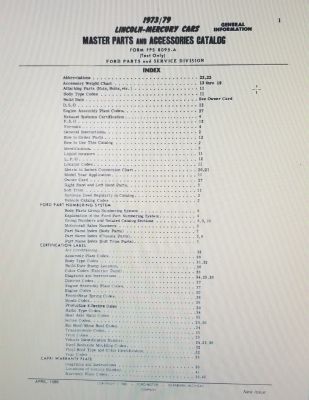 1973-1979 Lincoln Mercury Illustration Catalog