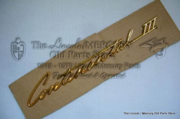Nameplate, Continental III- GOOD USED