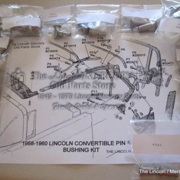 Convertible Steel Top Frame Pins and Bushing Set - NEW